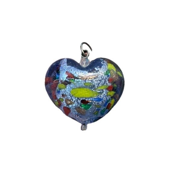 Murano Confetto Heart Pendant-Made In Italy-Venezia - Picture 3 of 6